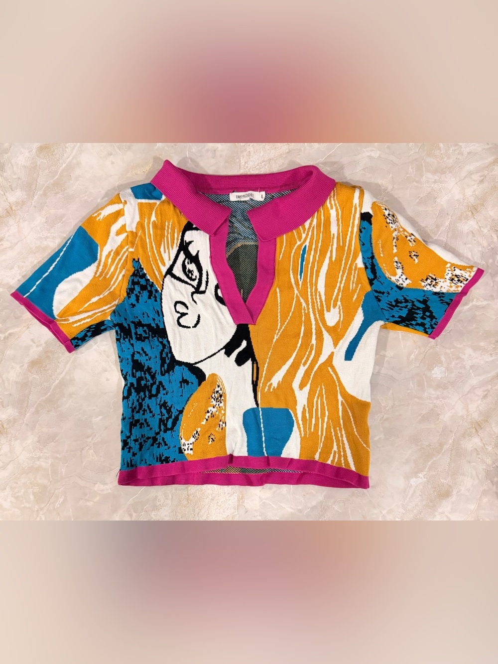 Bold Colorblock Kids Polo Top in Pink, Blue & Yellow